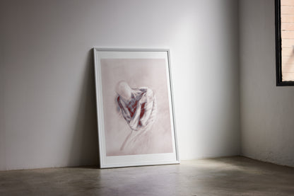 Large human anatomy drawing of a contained figure, oversized figure drawing print framed
